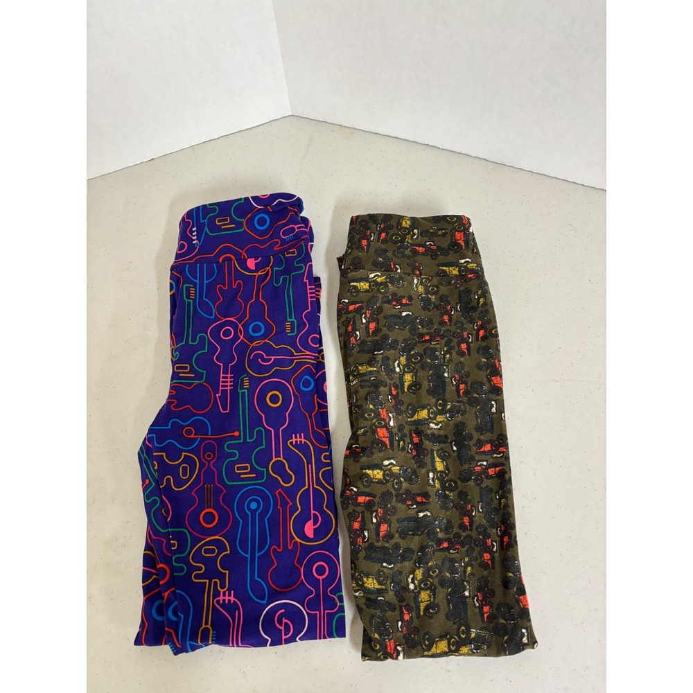 Womens Leggings Guitar Print and Tractor Print Bundle of 3 Size‎ OS
